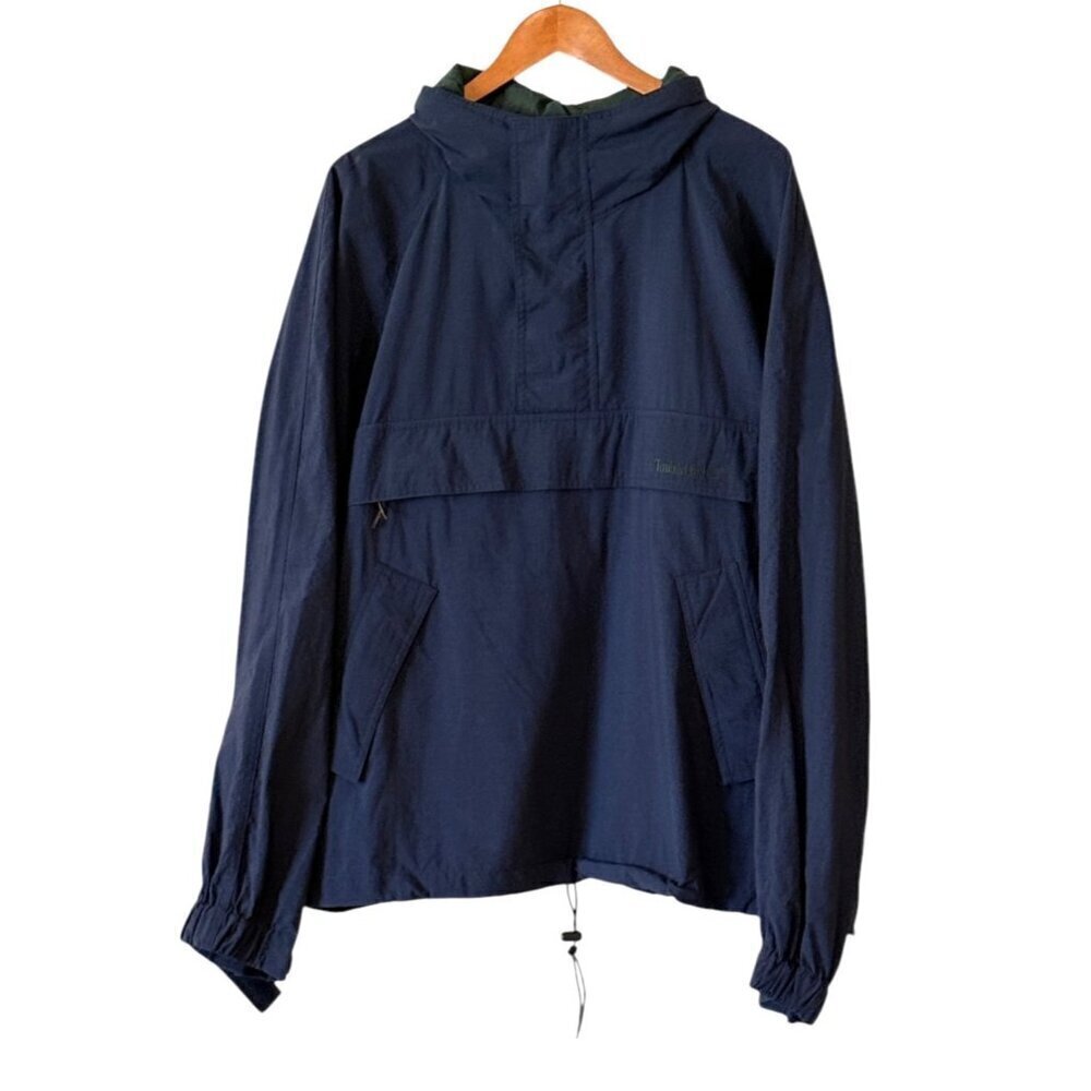 Timberland Weathergear Men's Hooded Windbreaker Navy Rain Outdoors Size XLarge